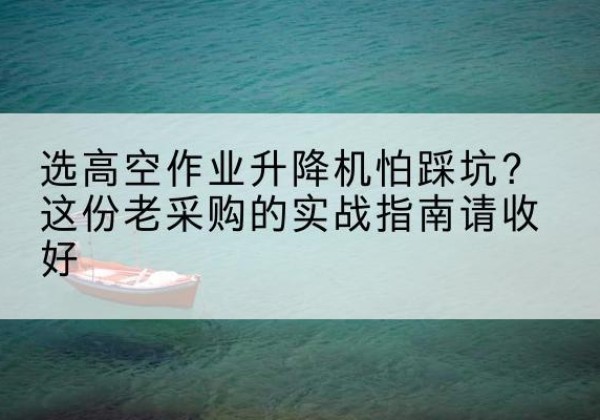 竞秀高空作业升降机厂家推荐-选高空作业升降机怕踩坑？这份老采购的实战指南请收好